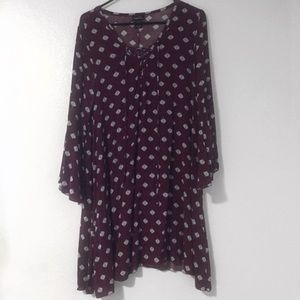 Flowy Purple Lace Up Dress