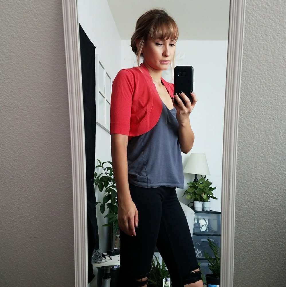 Xhilaration Coral Cropped Shrug