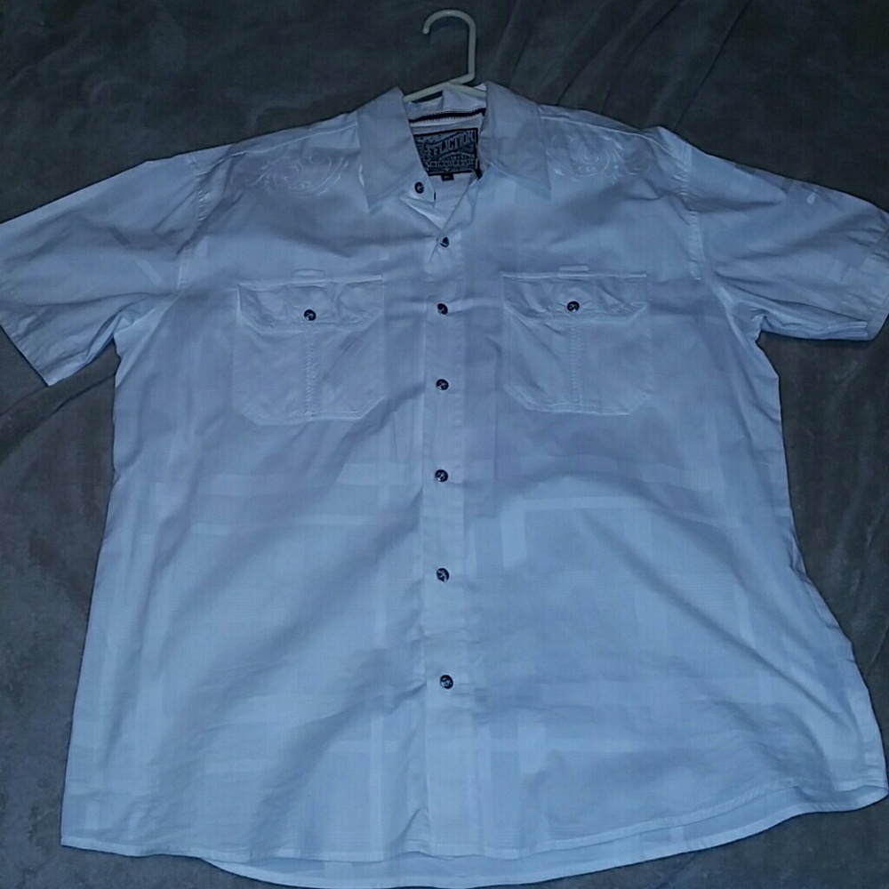 XL White Affliction short sleeve button down shirt