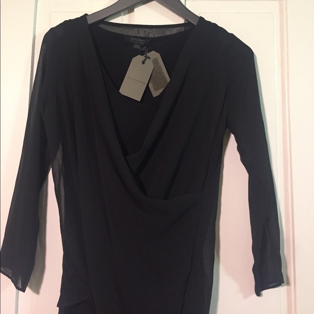All Saints Lowe dress black US 0 - Picture 5 of 6