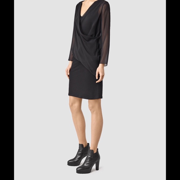 All Saints Lowe dress black US 0 - Picture 2 of 6