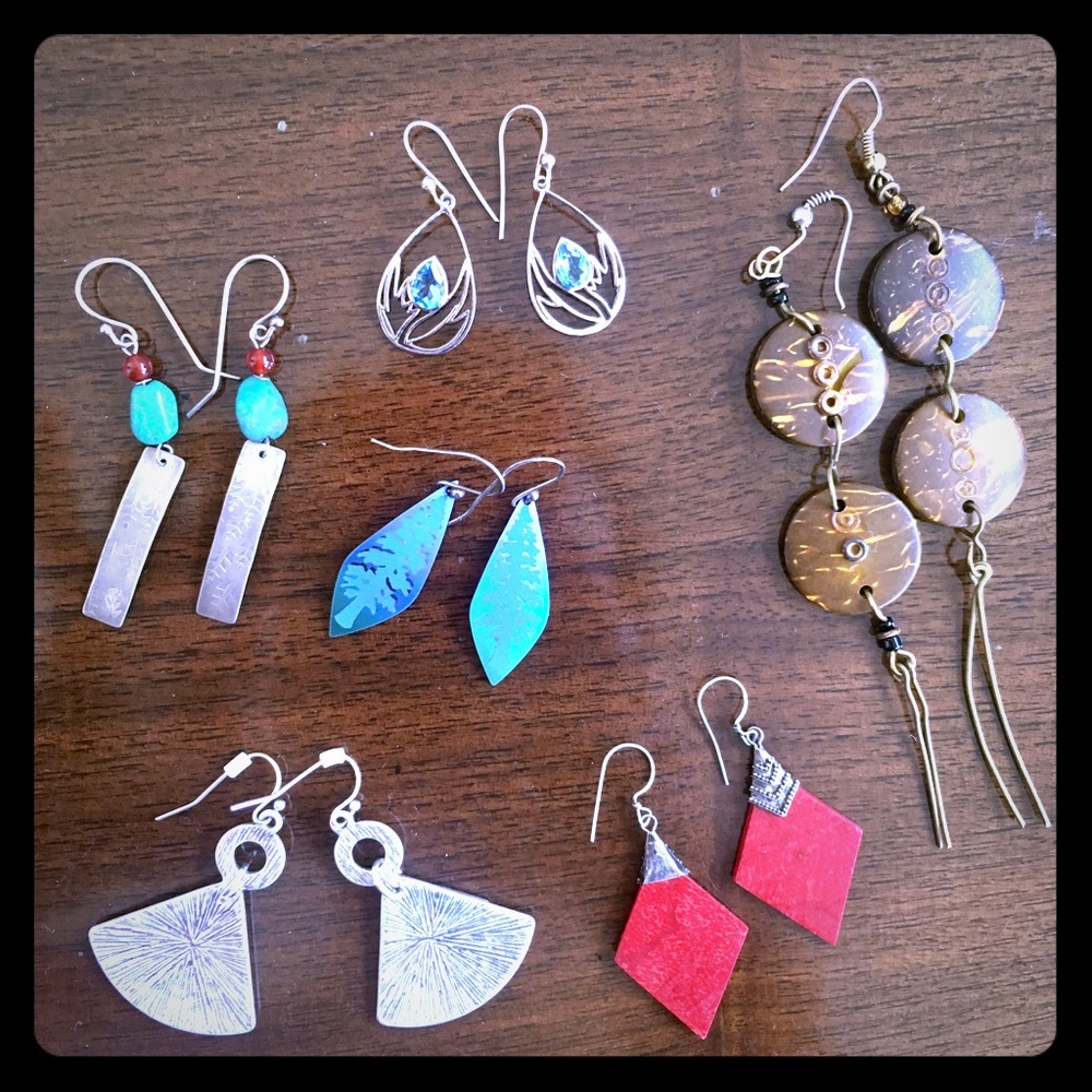 6 Boho style earrings package