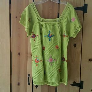 CLEARANCE!!!!!! Lime Green Embroidered Tunic