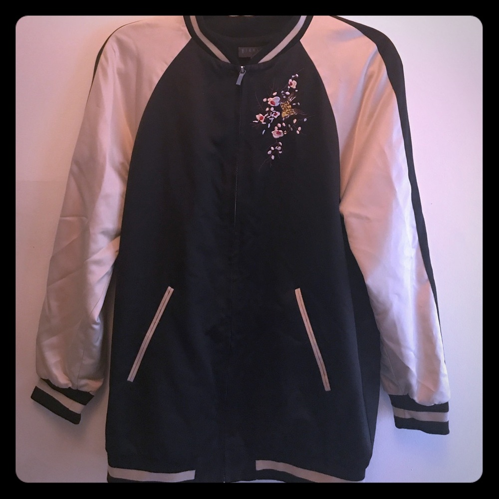 Silk letterman jacket