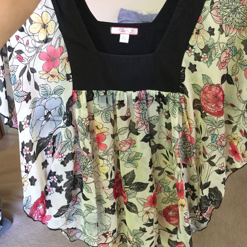Beautiful, sheer batwing top