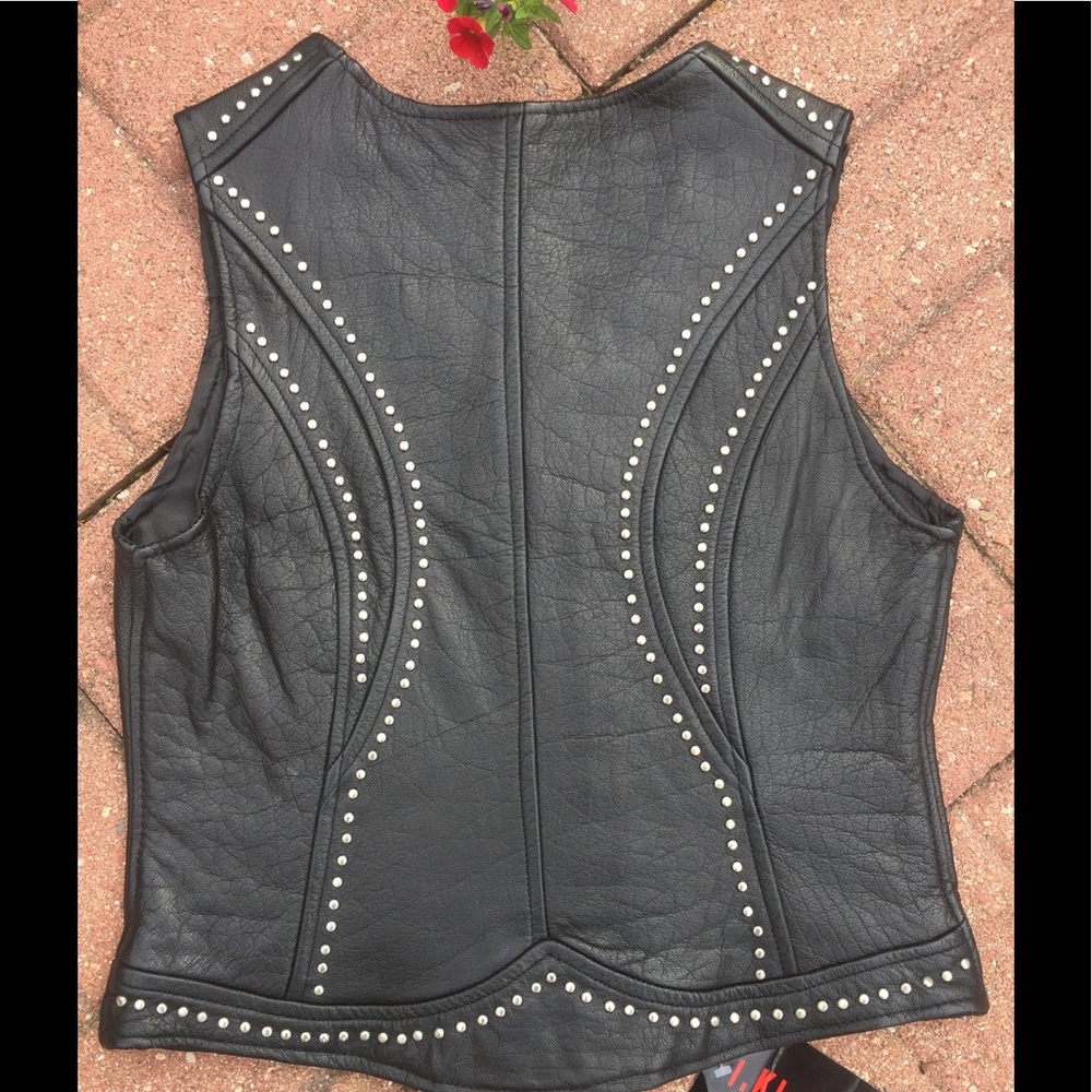 NWT - IK Leather women's motorcycle vest