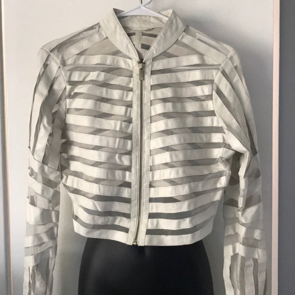 Bebe leather mesh jacket med