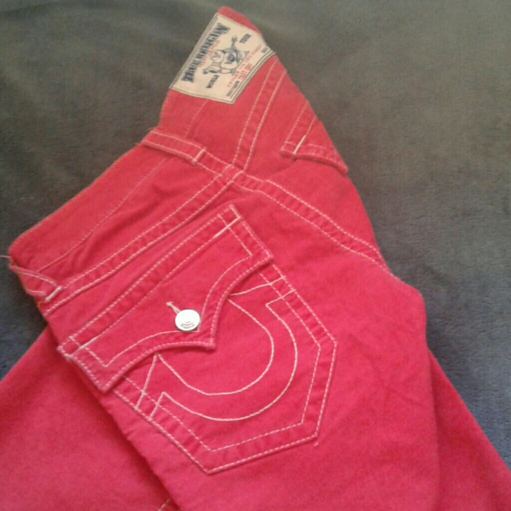 True Religion Red Cutoffs sz30
