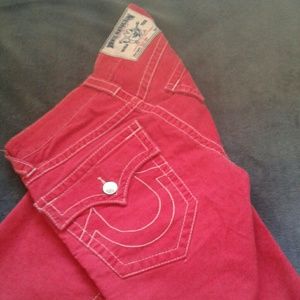 True Religion Red Cutoffs sz30