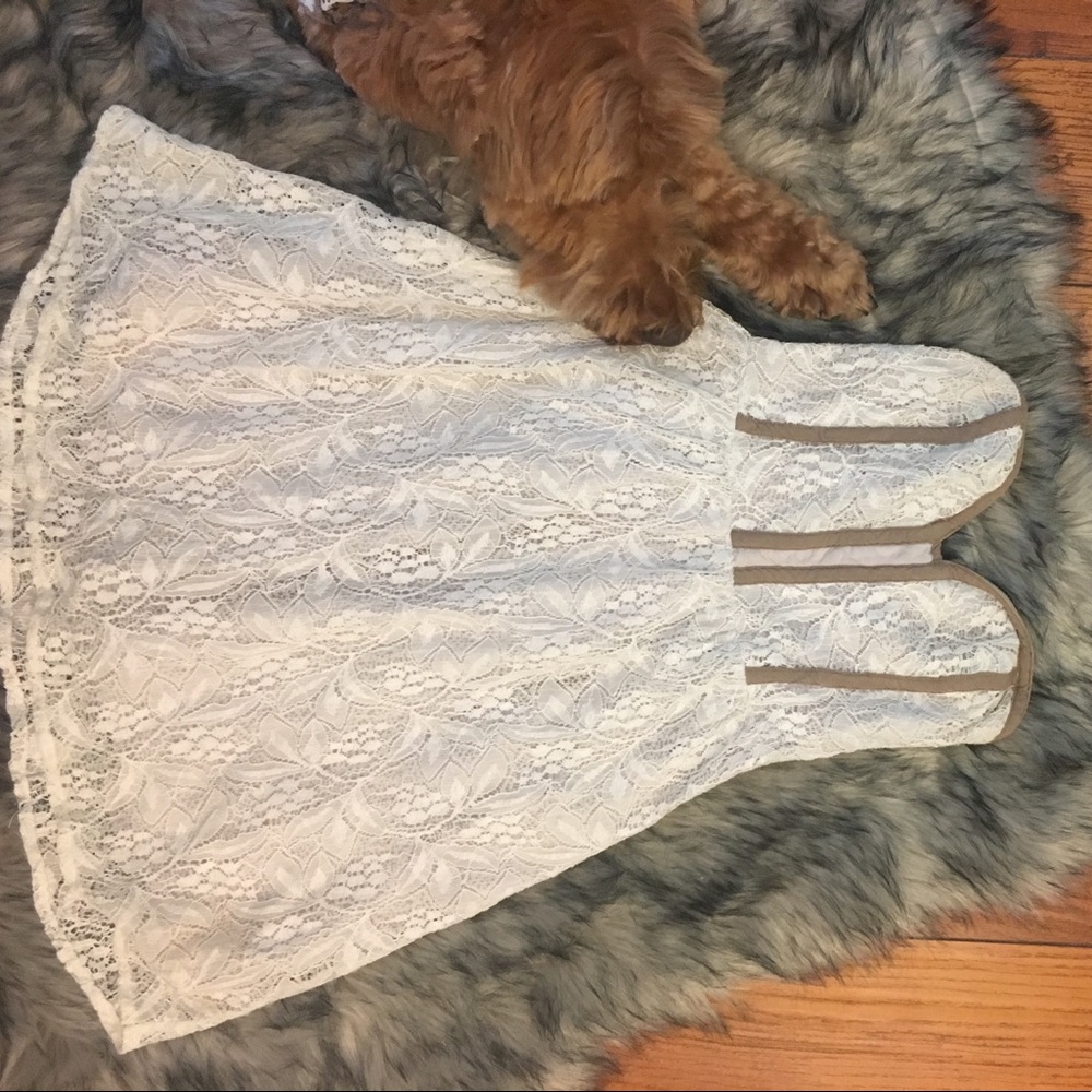 White Strapless Laced Mini Dress