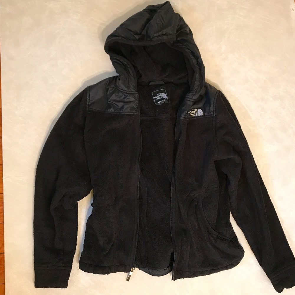 north face osito fuzzy hooded jacket black medium