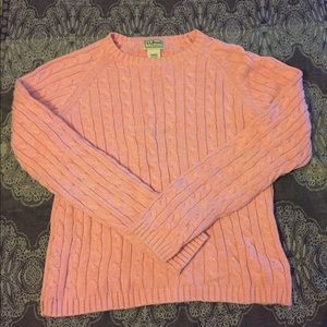 L.L. Bean pink cable sweater