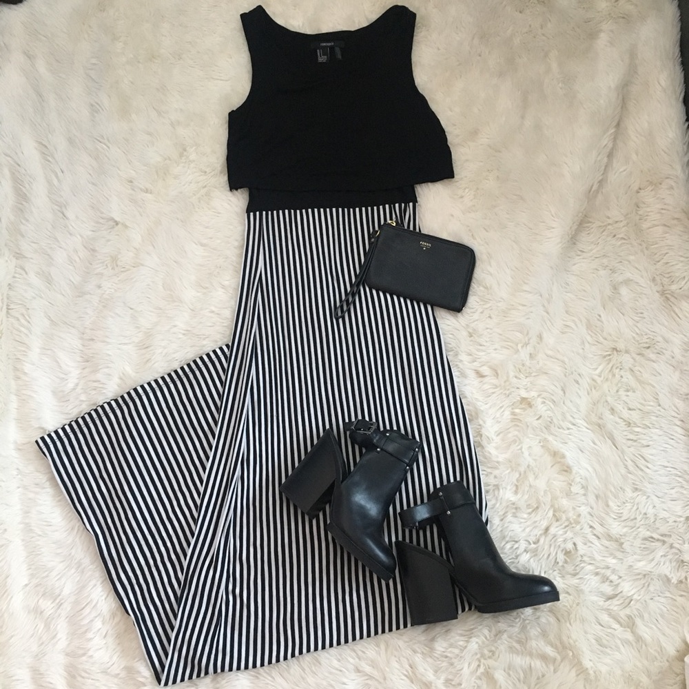 Forever 21 Striped Flowy Top Maxi Dress