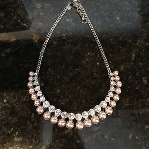 Banana Republic Crystal & Pearl Statement Necklace