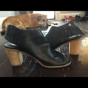 Black sling back heels