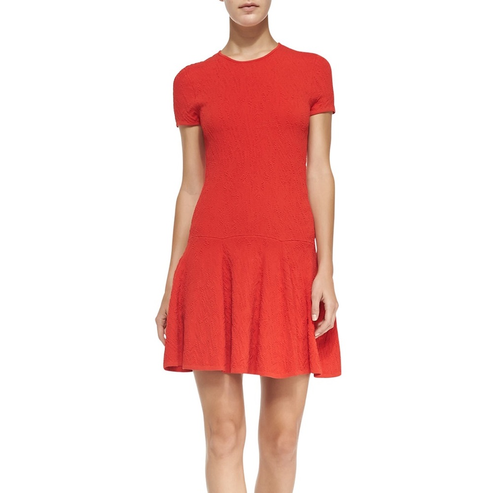 Rebecca Minkoff red flared Jacquard dress