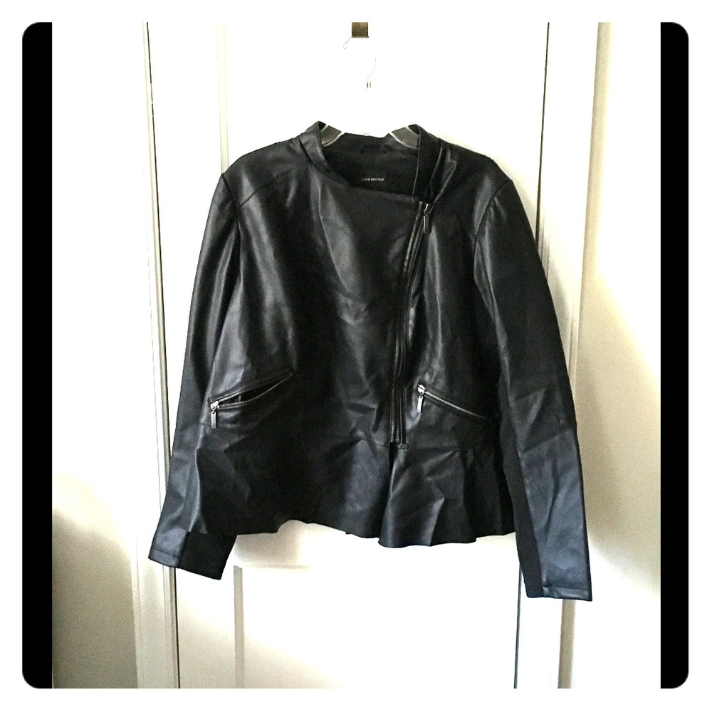 Faux leather motorcycle jacket