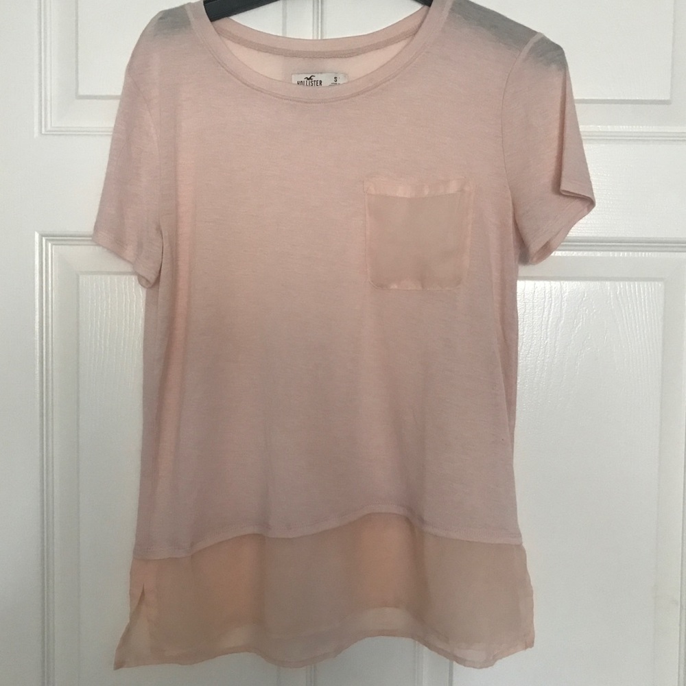 Pink tshirt with layered end