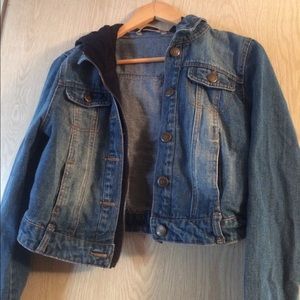 Short Jean jacket with Navy Hoodie