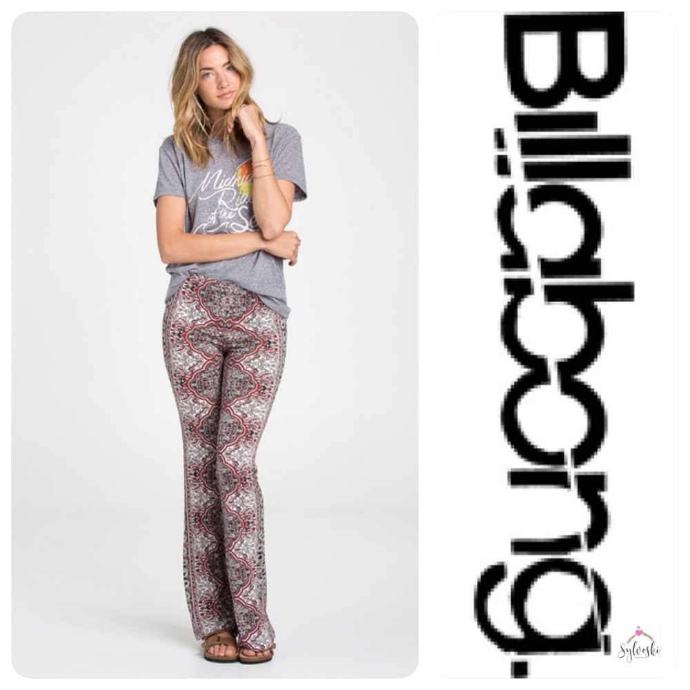 🆕Billabong Mirror Mirror Print Flare Pants - Picture 3 of 8