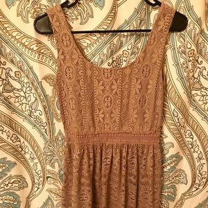 Tan lace dress