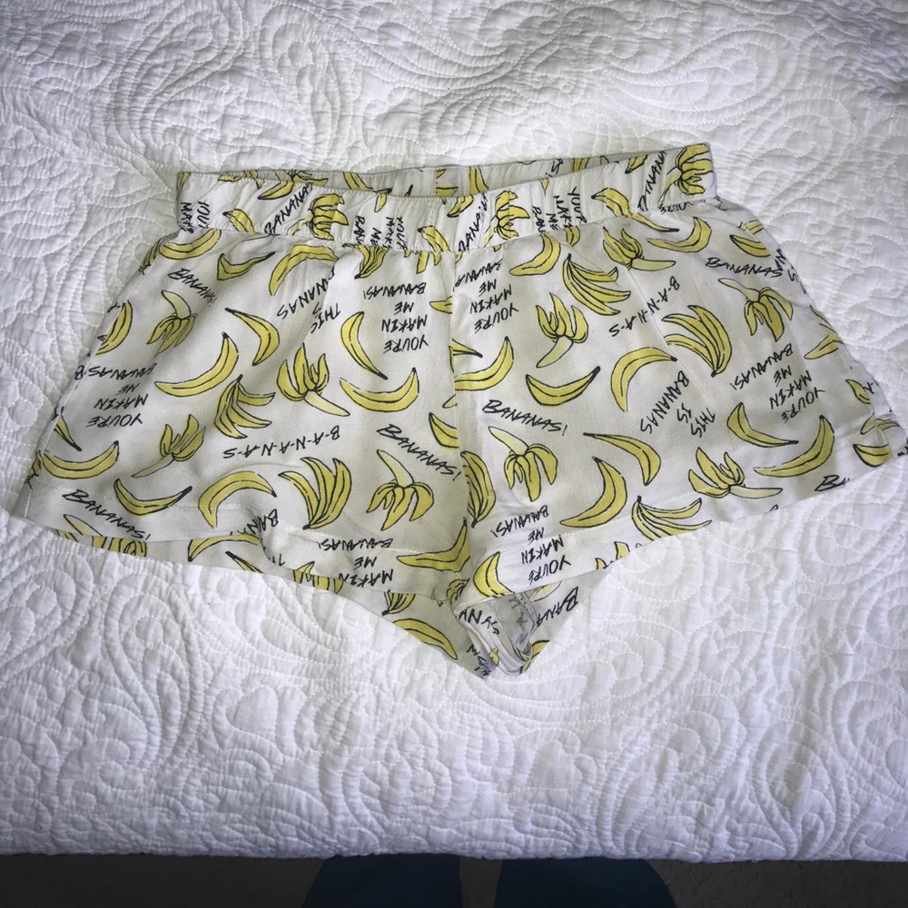 Banana Print Sleep Shorts