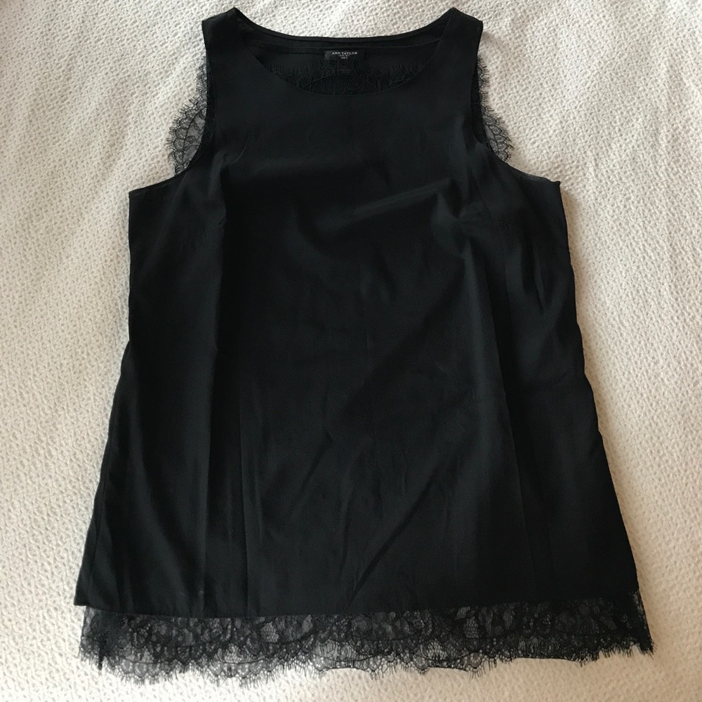 Black Lace Trim Blouse