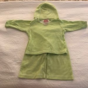 Zutano green and white 3 piece outfit