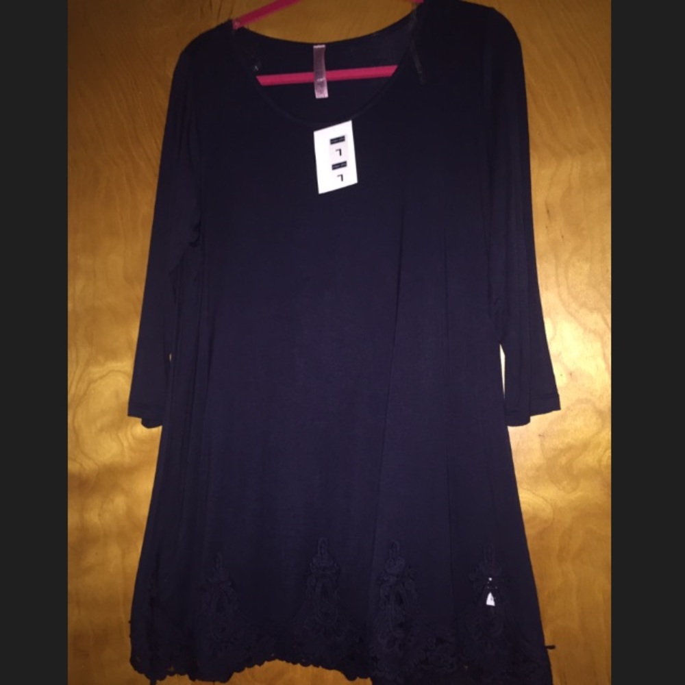 Navy Piko Style Dress