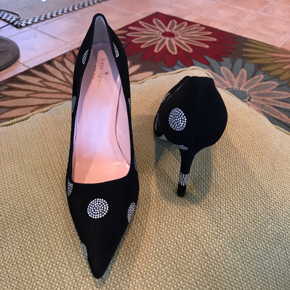 Kate Spade Licorice with Silver Studded Polka-Dots