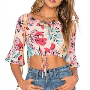 For Love and Lemons Floral Crop Top