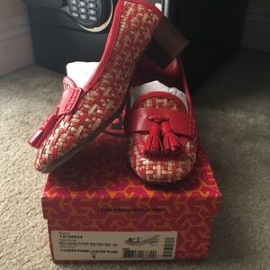 Tory Burch red loafer w/box