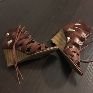 *Reduced-Gladiator style lace up wedges