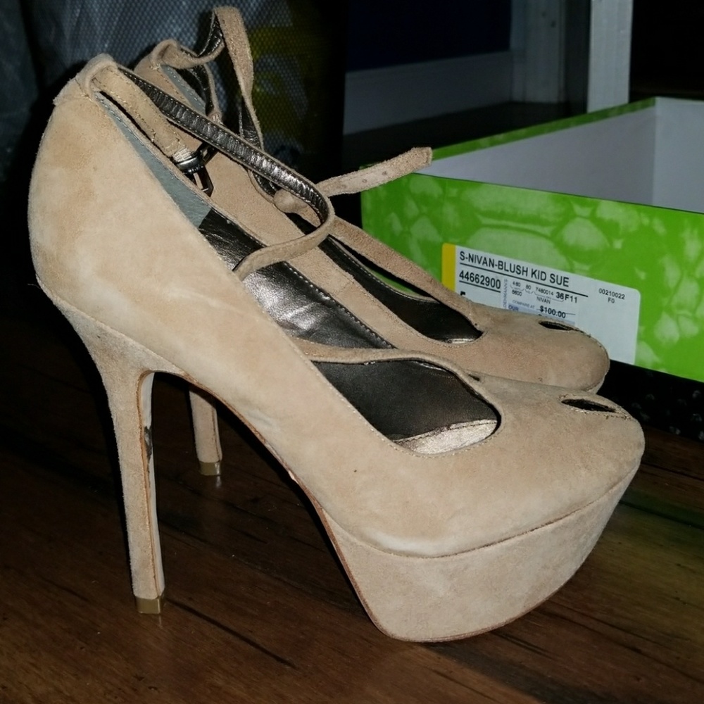 Sam Edelman suede platform shoes