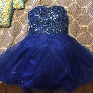 🌸Lace-up Blue Sequin Cocktail Dress🌸