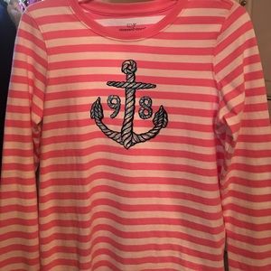Vineyard Vines Pink and White striped long sleeve