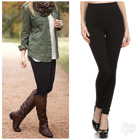 Pants - Black Fleece Leggings