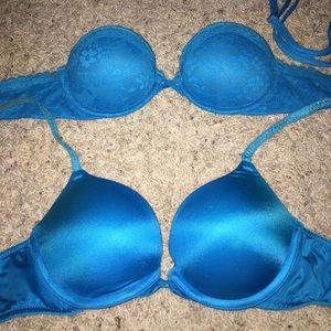 Cyan blue Aerie and PINK bras size 32A