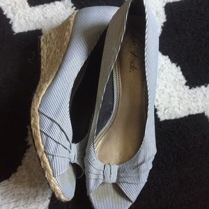 Life Stride Striped Espadrille Wedge