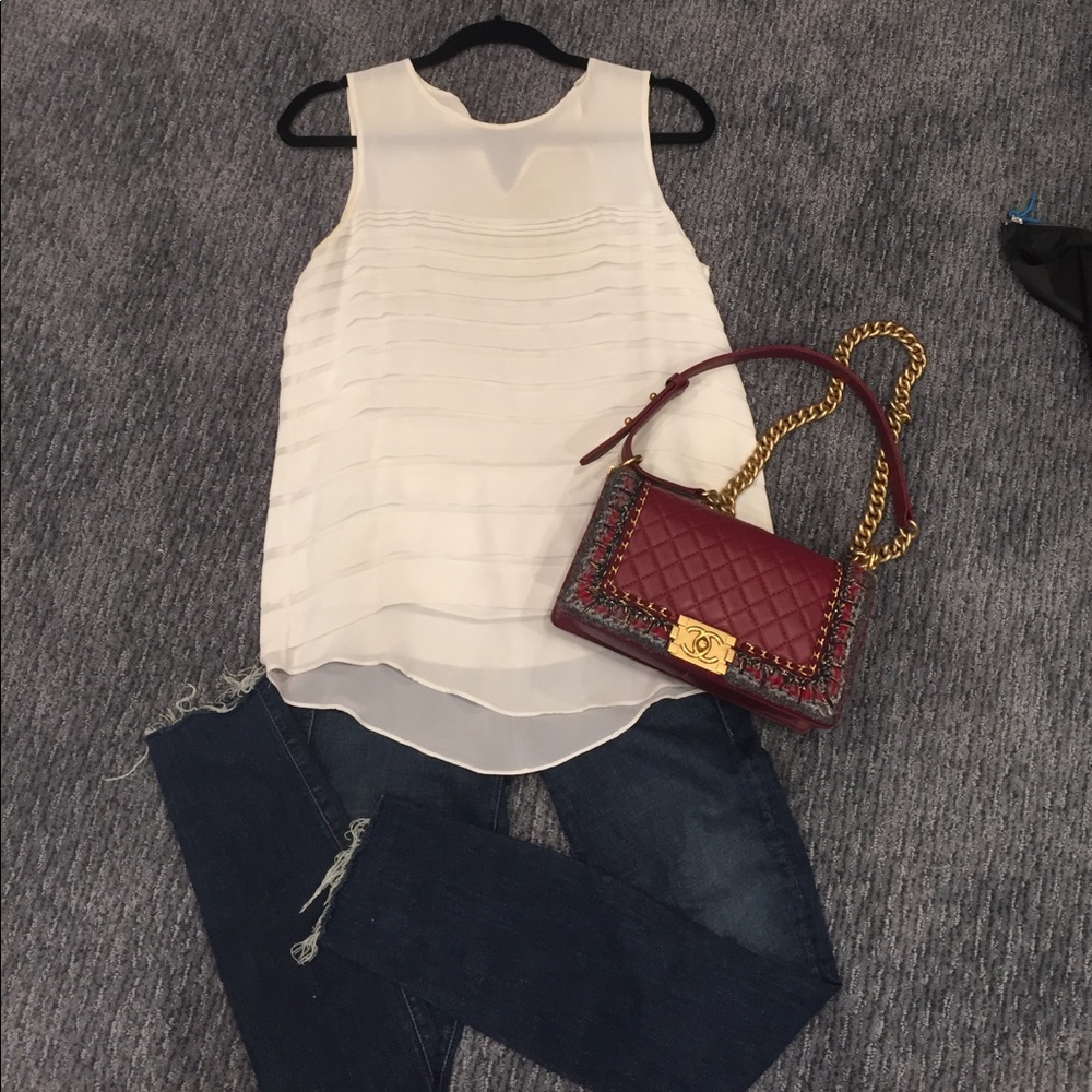 VInce Camuto Ivory sleeveless blouse