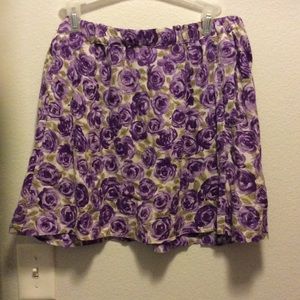 Wet Seal purple floral skirt