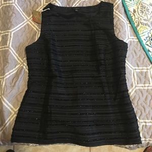 Side Zipper Sparkly Striped Dress Shirt