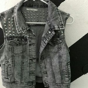 Gray studded vest