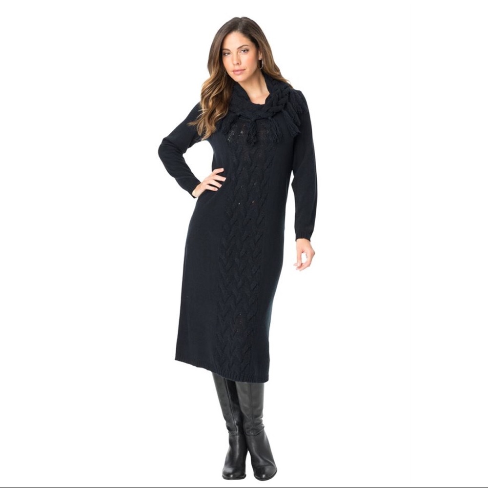 Sweater Dress. Cowl Neck.