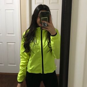 Neon yellow windbreaker