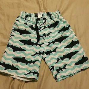Boys shark swim trunks