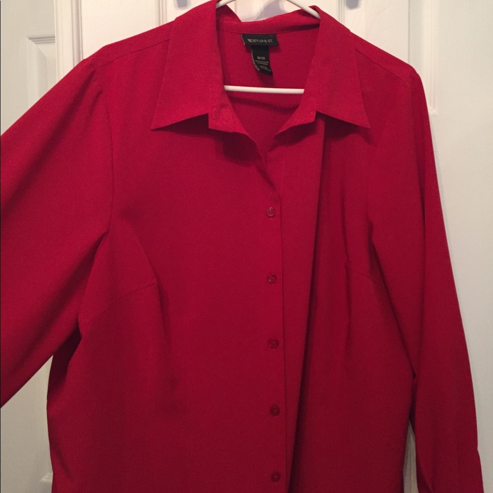 Long sleeve red dress shirt