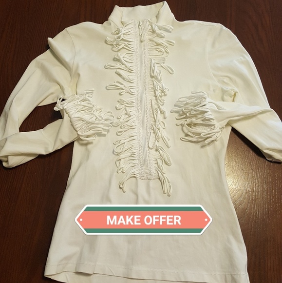 Anne Fontaine size 36 loop fringe 3/4 zip  T102 - Picture 1 of 8