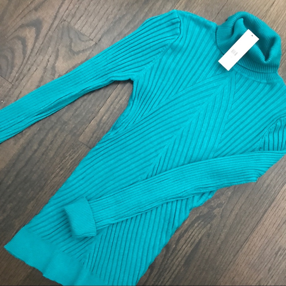 New York & Company Turquoise Blue Turtleneck