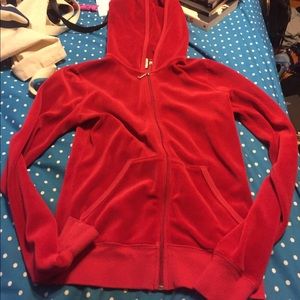Red Velour Juicy Couture Hoodie